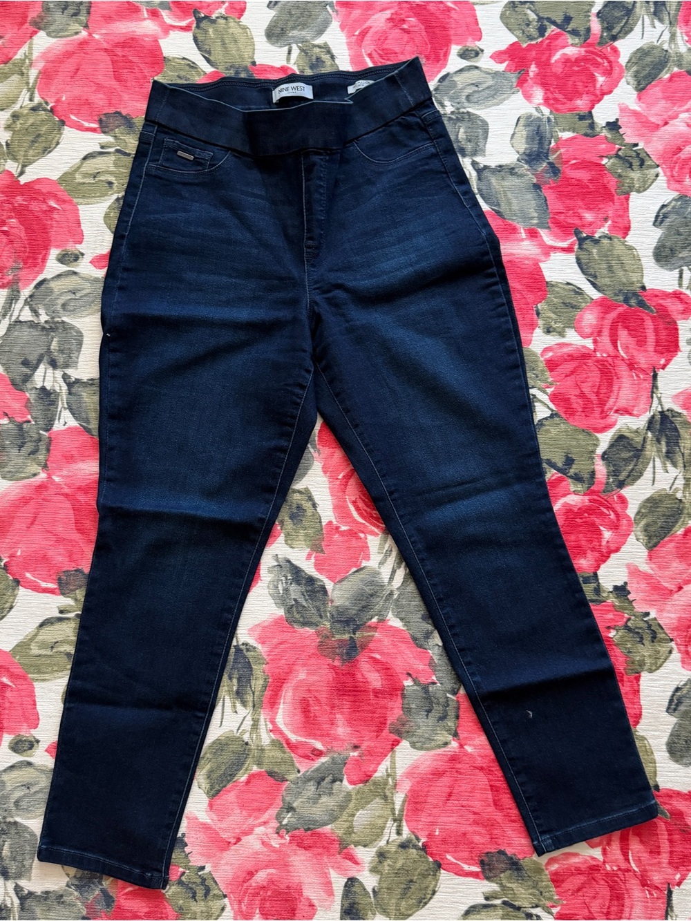 Nine West Dark Blue High-Rise Stretch Jeggings